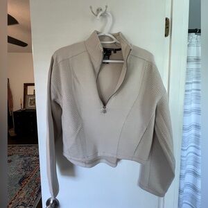 SPYDER Size Small Cream/Light Tan Crop half-zip jacket